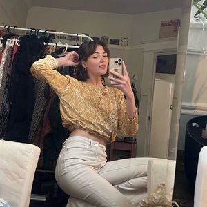 Funky Gold Velvet Shirt